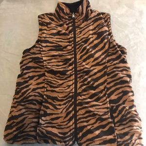 Fleece Animal Print Reversible Vest